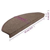 VidaXL Trapmatten 15 st 65x24x4 cm koffiebruin halfrond groot - thumbnail