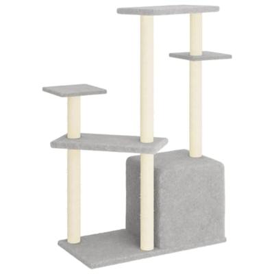 Kattenmeubel met sisal krabpalen 107,5 cm lichtgrijs Kattenmeubel met sisal krabpalen 107,5 cm lichtgrijs