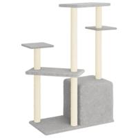 Kattenmeubel met sisal krabpalen 107,5 cm lichtgrijs - thumbnail
