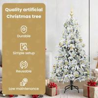 VidaXL Kunstmatige inklapbare kerstboom wit 150 cm pe en pvc - thumbnail