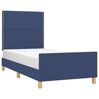 Bedframe zonder matras 90x190 cm stof blauw - thumbnail