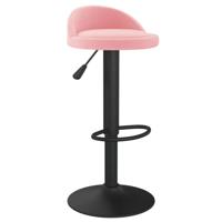 Barkruk fluweel roze - thumbnail