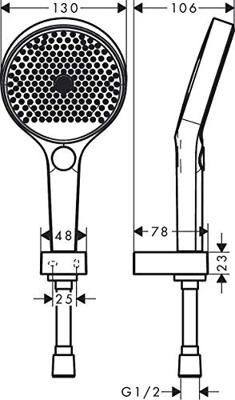 Douchehouderset Rainfinity HansGrohe PowderRain 130 3jet Met Doucheslang 160 cm Mat Wit Douchehouderset Rainfinity HansGrohe PowderRain 130 3jet Met Doucheslang 160 cm Mat Wit