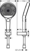 Hansgrohe Douchehouderset Rainfinity PowderRain 130 3jet Met Doucheslang 125 cm Chroom - thumbnail