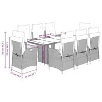 9-delige Tuinset poly rattan zwart - thumbnail