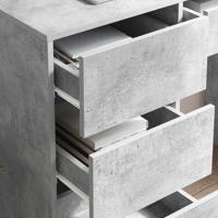 Bureau met lade Beton Grijs 90 x 37,5 x 75 cm Bewerkt hout - thumbnail