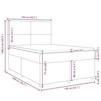 Boxspring met matras stof donkerbruin 140x200 cm - thumbnail