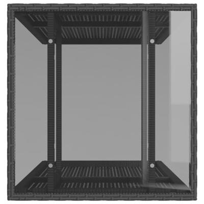 3-delige Bistroset met kussens poly rattan zwart - thumbnail