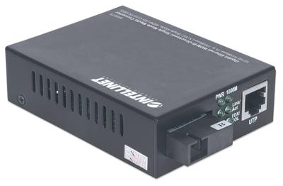 Intellinet 545075 Gigabit Ethernet WDM bidirectionele singlemode medicijnconverter (10/100/1000Base-TX op 1000Base-LX (SC) singlemode, 20 km, WDM (RX1310/TX1550))