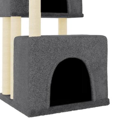 Kattenmeubel met sisal krabpalen 122 cm donkergrijs - thumbnail