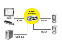 ROLINE DisplayPort USB 2.0 KVM Switch, 1 User - 2 PC - thumbnail