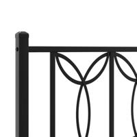 Bedframe met hoofd- en voeteneinde metaal zwart 135x190 cm - thumbnail