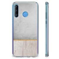 Huawei P30 Lite Stevig Telefoonhoesje Wood Concrete - thumbnail