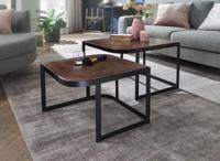 Sky Style Cakey Vierkante Salontafel Set Donkerbruin - thumbnail