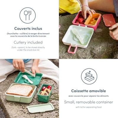 Brooddoos voor kinderen - MONBENTO - Inclusief bestek - BPA-vrij - Snacky Fox
