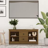 Tv-meubel 103x36,5x52 cm massief grenenhout honingbruin - thumbnail