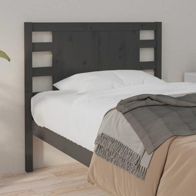 Hoofdbord 81x4x100 cm massief grenenhout grijs