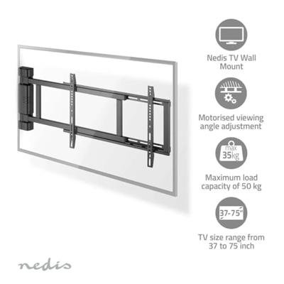Nedis TVWM5860BK Gemotoriseerde Tv-muurbeugel 32 - 75 " Maximaal Schermgewicht: 50 Kg Draaibaar Minimale Muurafstand: 56 Mm Afstandbestuurbaar Abs / Staal Zwart - thumbnail