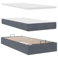 Ottoman bed met matras en LED's 80x200cm fluweel donkergrijs - thumbnail