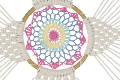 Droomvanger DKD Home Decor Wit Multicolour Natuurlijk Veren Boho 52 x 1 x 145 cm (1 Stuks)