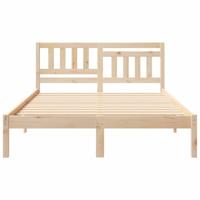 Bedframe met hoofdeinde Bruin 135 x 190 cm Massief grenenhout - thumbnail