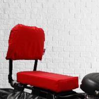 Fietskussen Pakket Rood met rugleuning en voetsteuntjes - thumbnail