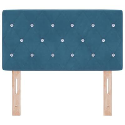 LED Hoofdbord met Kristallen Knop, Ge tufted, Donkerblauw, 80 cm, Velvet