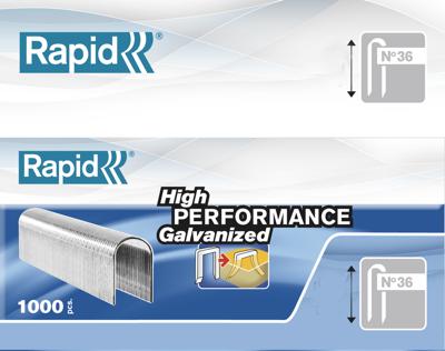 Rapid Nieten Type 36 DP WIT, Box 5x1000st Lengte 12mm