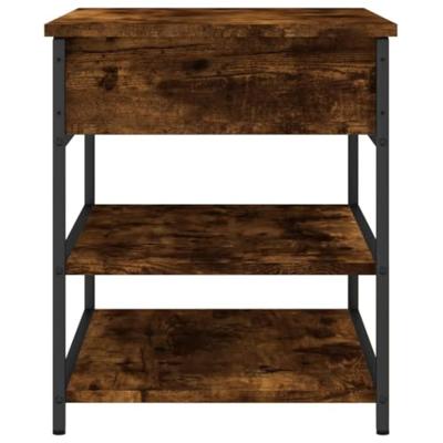 Schoenenbankje 70x42,5x50 cm bewerkt hout gerookt eikenkleurig Schoenenbankje 70x42,5x50 cm bewerkt hout gerookt eikenkleurig