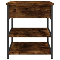 Schoenenbankje 70x42,5x50 cm bewerkt hout gerookt eikenkleurig - thumbnail