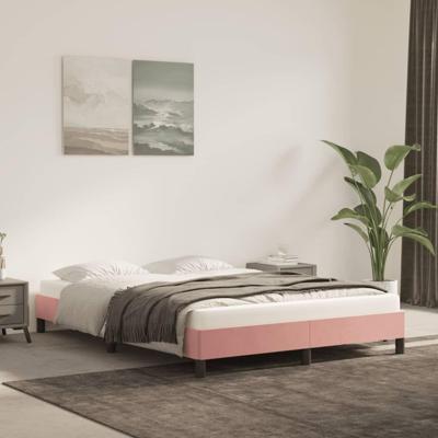 Bedframe fluweel roze 140x190 cm