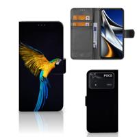 Xiaomi Poco X4 Pro 5G | Telefoonhoesje | Met pasjeshouder | Papegaai - thumbnail