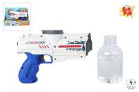 Sun Fun waterpistool elektrisch met fles wit/blauw, 18cm - thumbnail