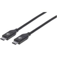 Manhattan 355247 USB-kabel USB 2.0 USB-C stekker, USB-C stekker 2.00 m Zwart - thumbnail