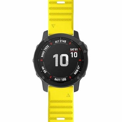 By Qubix - Siliconen bandje - Geel - Compatible met Garmin Tactix 8-51mm - Compatible Garmin bandje