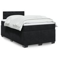 Boxspring met matras fluweel zwart 120x200 cm - thumbnail