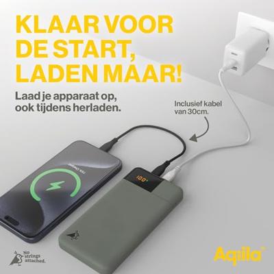 Aqiila Powerbird B10M Powerbank 10000 mAh LiPo USB-A, USB-C Mosgroen Aqiila Powerbird B10M Powerbank 10000 mAh LiPo USB-A, USB-C Mosgroen