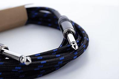 Cordial 14769 Jackplug Instrumenten Aansluitkabel [1x Jackplug male 6,3 mm (mono) - 1x Jackplug male 6,3 mm (mono)] 3 m Zwart, Blauw Textielmantel