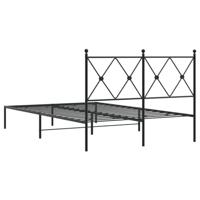 Bedframe met hoofdbord metaal zwart 120x190 cm - thumbnail