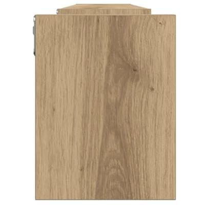 Wandschappen 2 st 100x15x20 cm bewerkt hout artisanaal eiken