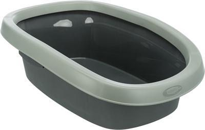 TRIXIE KATTENBAK CARLO BE ECO MET RAND ANTRACIET / GRIJS 58X38X17 CM