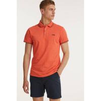No Excess gemêleerde slim fit polo 192 papaya - thumbnail