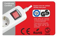 Silver Electronics 9631 stekkerdoos, 5 uitgangen, met schakelaar, wit, 3 m - thumbnail