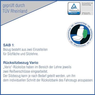 Petex 26174804 Sydney Autostoelhoes 11-delig Polyester Zwart Bestuurder, Passagier, Achterbank - thumbnail