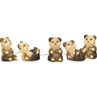 Verlicht kerstfiguur voor buiten - 5 Panda&apos;s - 13 cm hoog - Kerstverlichting - thumbnail