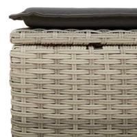 6-delige Loungeset met kussens poly rattan lichtgrijs - thumbnail