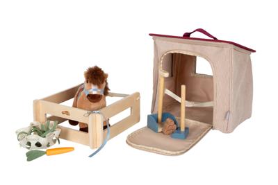 Small Foot - speelset paard met stal en accessoires in tas