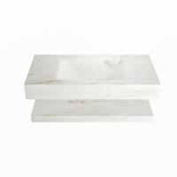 MONDIAZ ALAN-DLUX 90cm planchet Frappe. Vrijhangende wastafel CLOUD midden zonder kraangat, kleur Frappe. - thumbnail