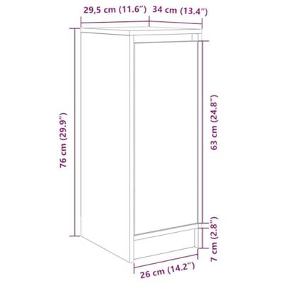 VidaXL Schoenenkast 29,5x34x76 cm bewerkt hout wit
