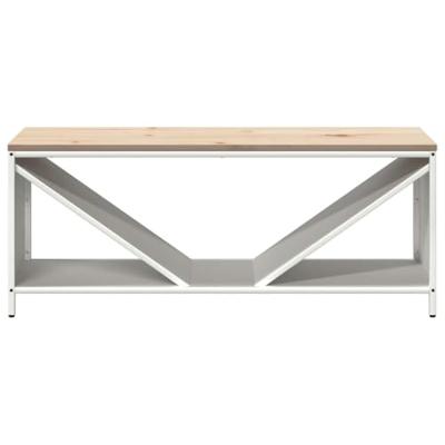 Brandhoutrek met houten blad 100,5x35,5x40 cm wit